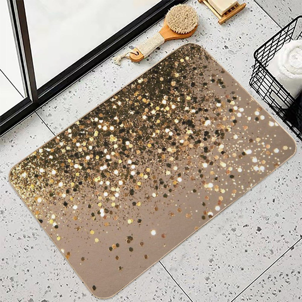 Gold Brown Glam #1 (Photo of Glitter Only - Not Reflective)  Rapid-Drying Bath Mat