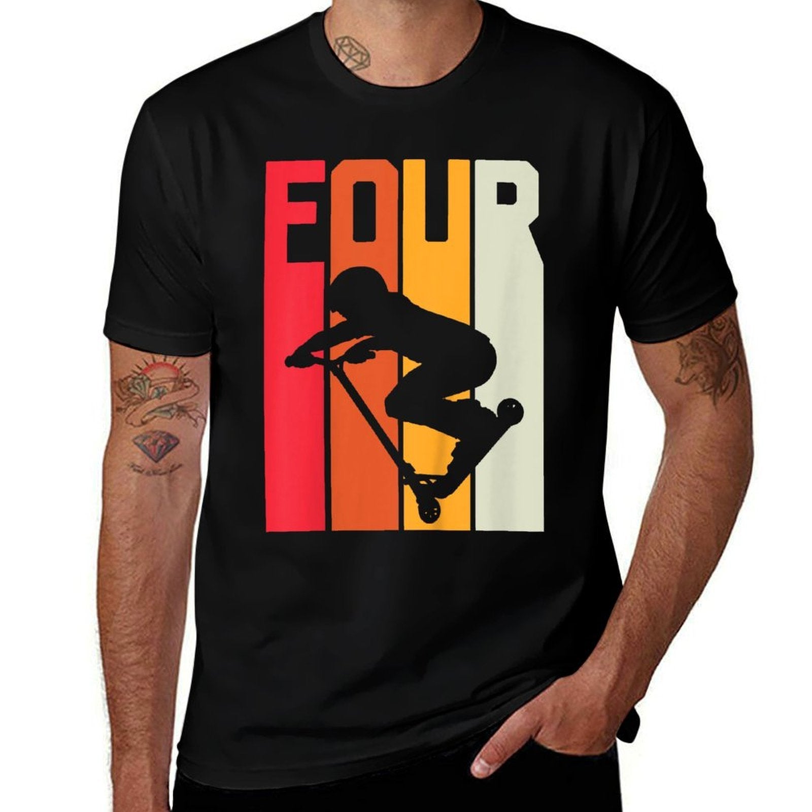 Kids 4th Birthday Retro Scooter Driver Lover Boys Kids 4 Old  Affordable Price T-Shirt