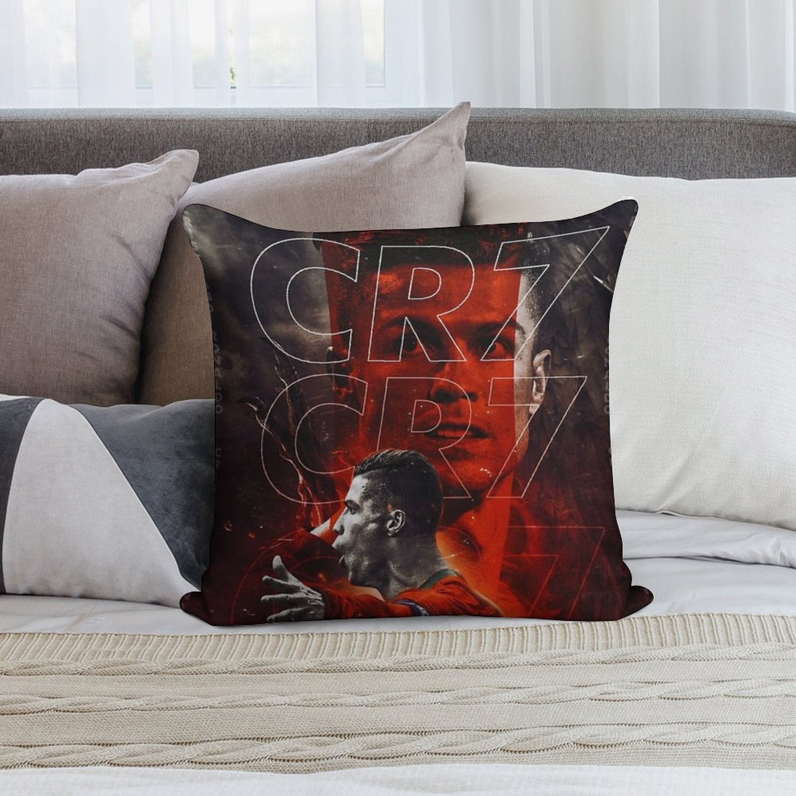 Cristiano Ronaldo Art Soft Gift Ready Throw Pillow