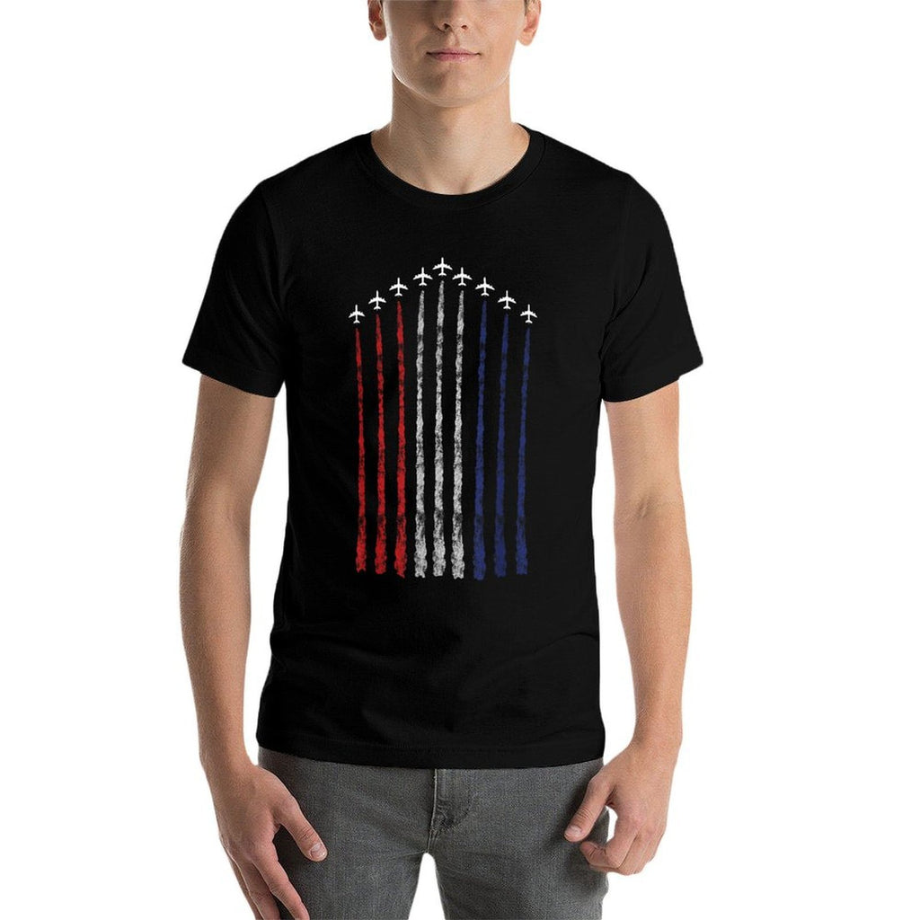 American USA Fighter Jet Con Trail  Versatile T-Shirt