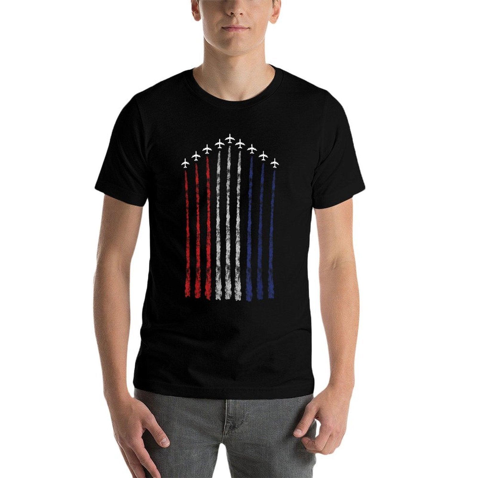 American USA Fighter Jet Con Trail  Versatile T-Shirt