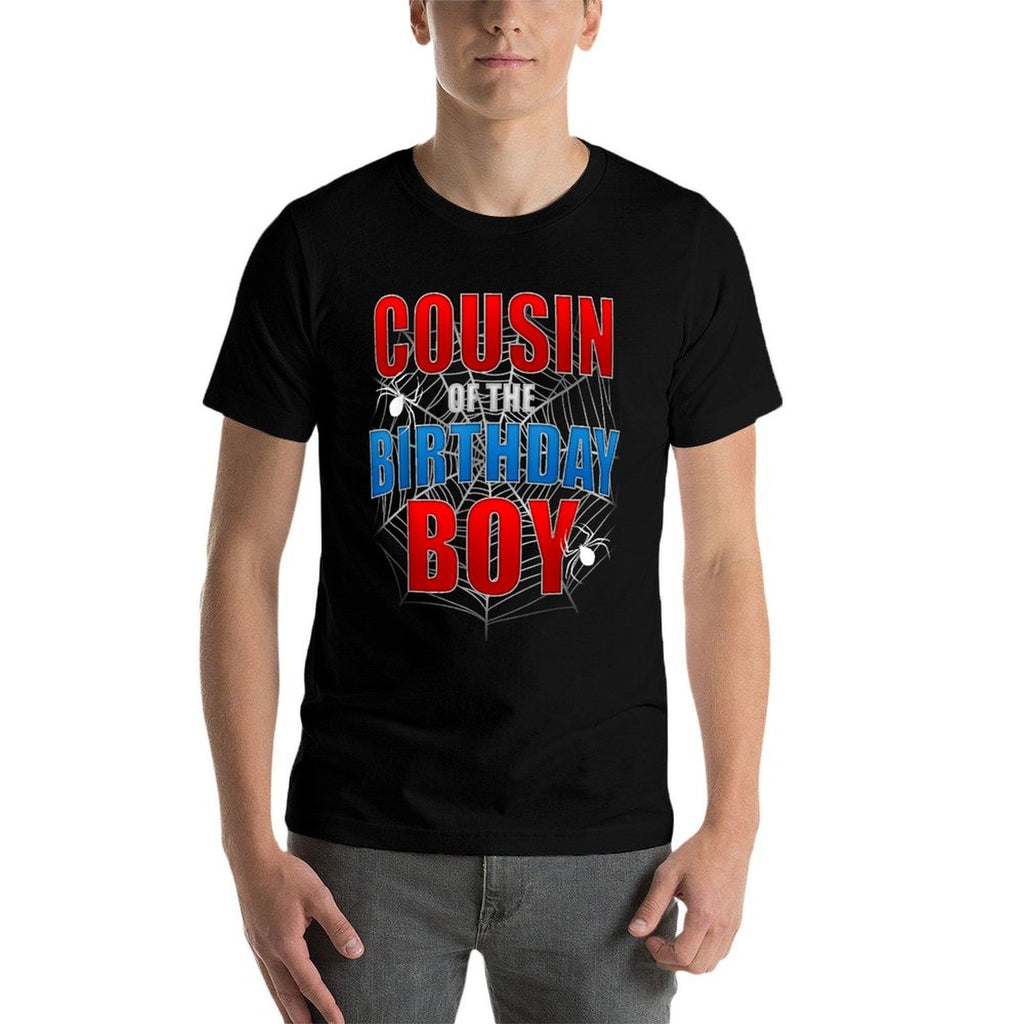 COUSIN Of The Birthday Boy Costume Spider Web Spider Lover  Polyester Blend T-Shirt