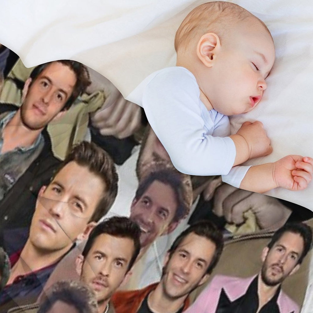 Jonathan Bailey Collage Machine-washable Throw Blanket
