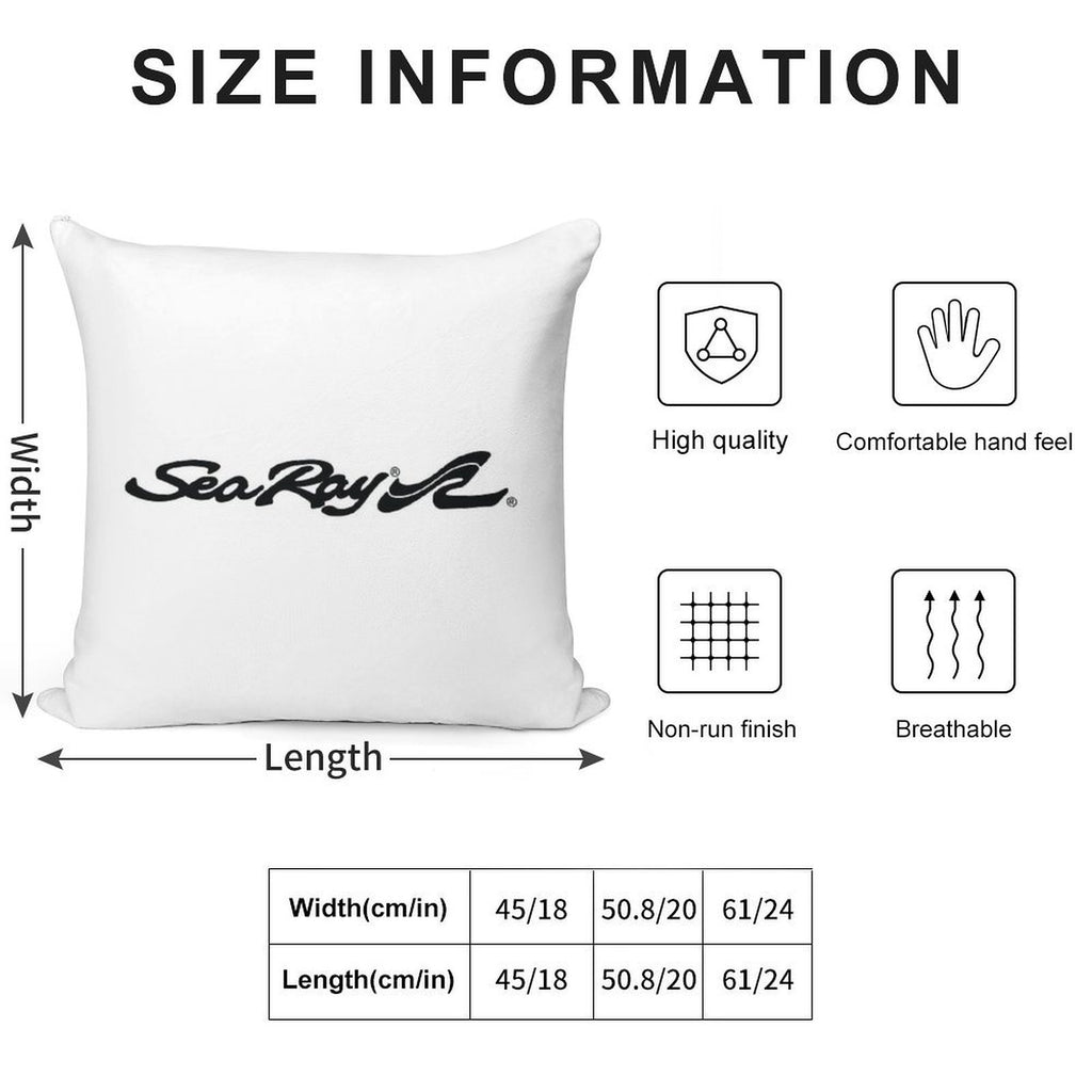 SeaRay Boats Logo Soft Decorative Cover Throw Pillow