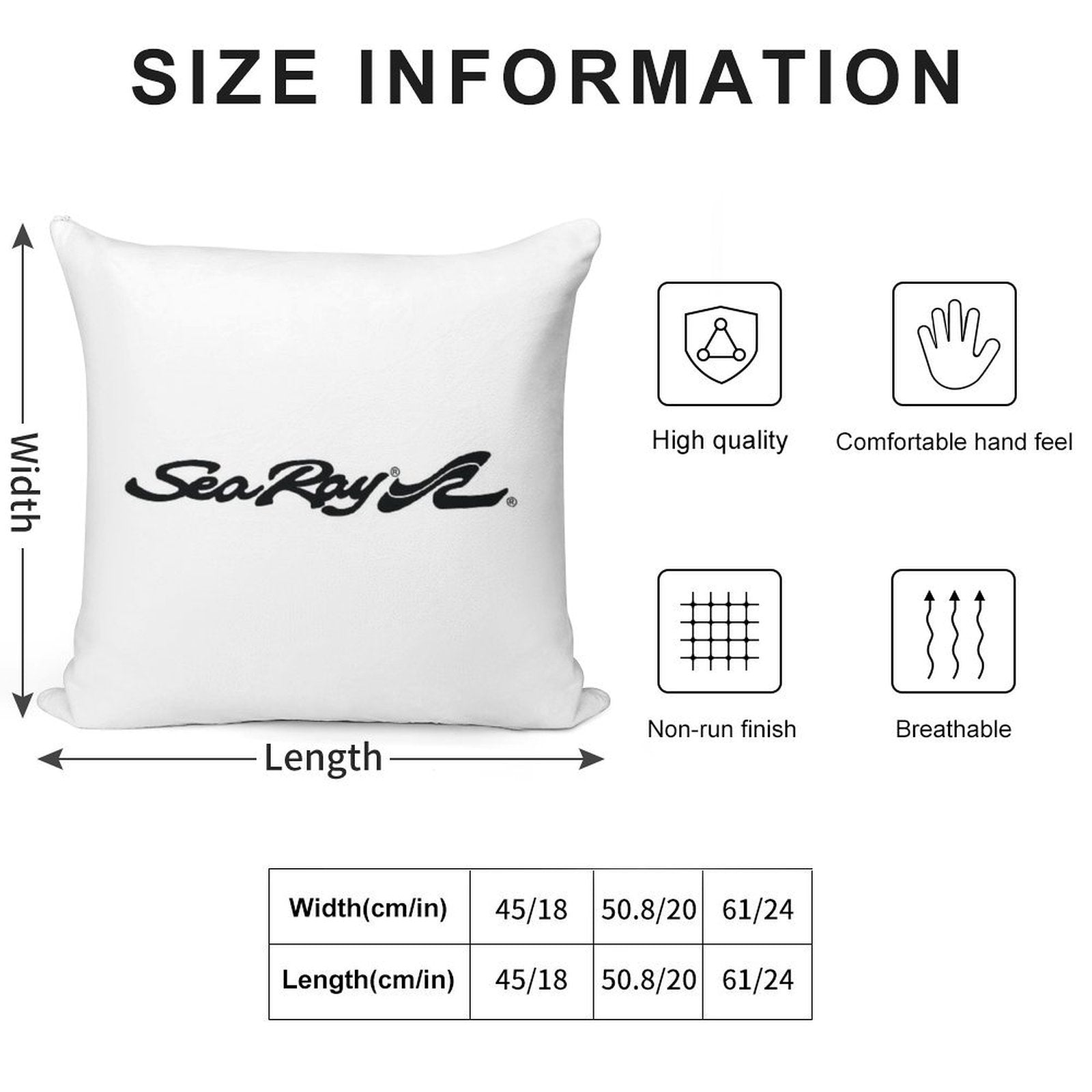SeaRay Boats Logo Soft Decorative Cover Throw Pillow