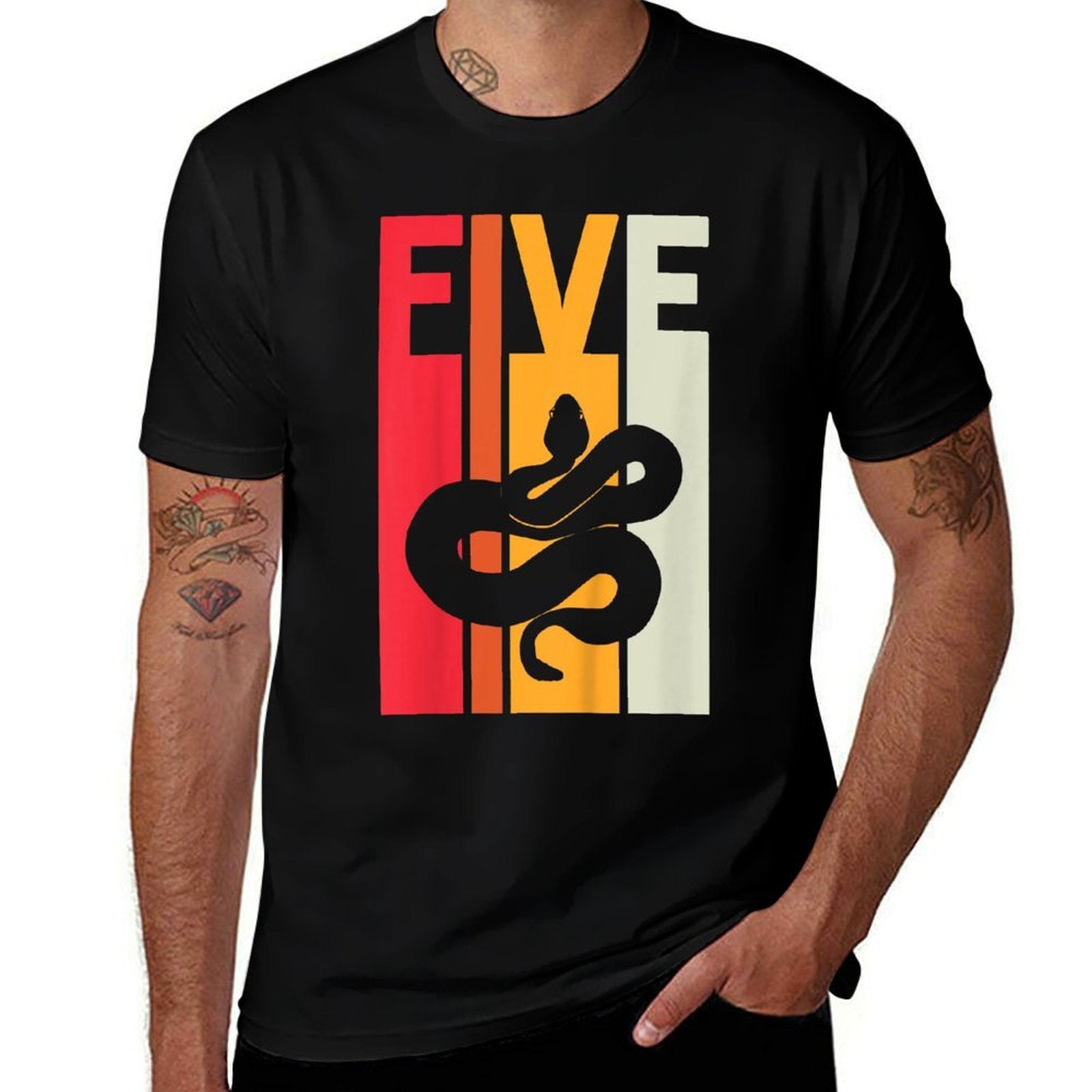 Kids 5th Birthday Vintage Snake Lover Pet Reptile 5 Years Old  Versatile T-Shirt