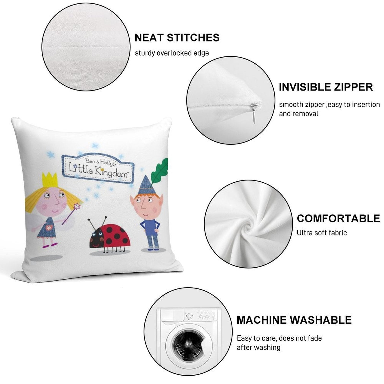 Ben And Holly Soft High-Density Material Throw Pillow