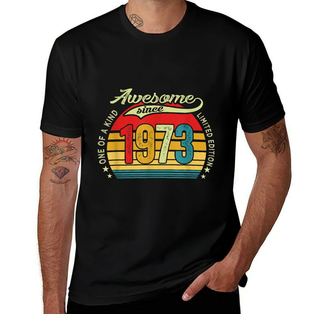 50 Years Old Gifts 50th Birthday Men Awesome Since 1973  Stretchy T-Shirt