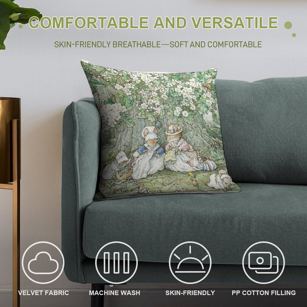 Brambly Hedge - Hawthorn Blossom And Babies Soft Gift Ready Throw Pillow