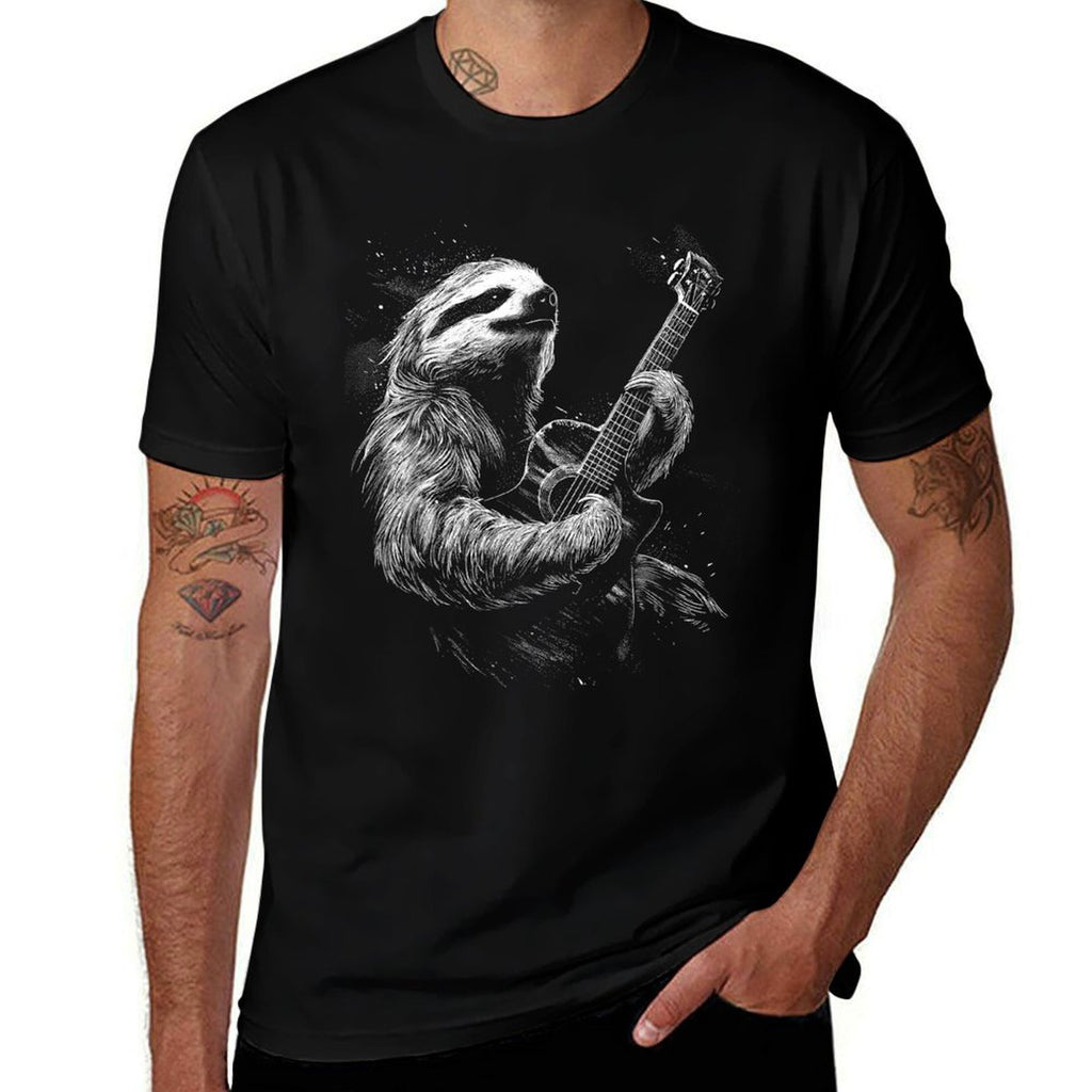 Heavy Metal Sloth  Rock Star Band  Guitarist Guitar  Classic T-Shirt