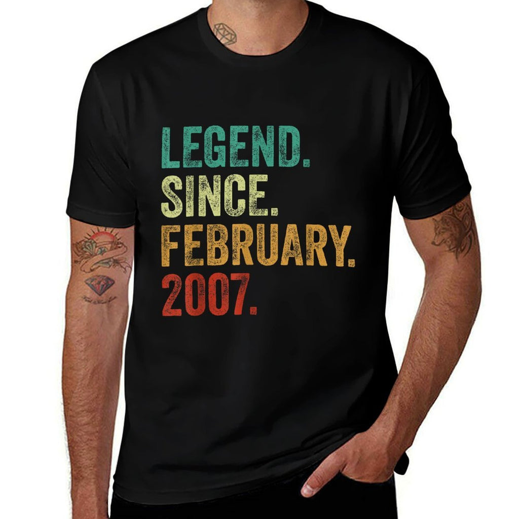 18 Years Old Legend Since February 2007 18th Birthday  Relaxed-fit T-Shirt