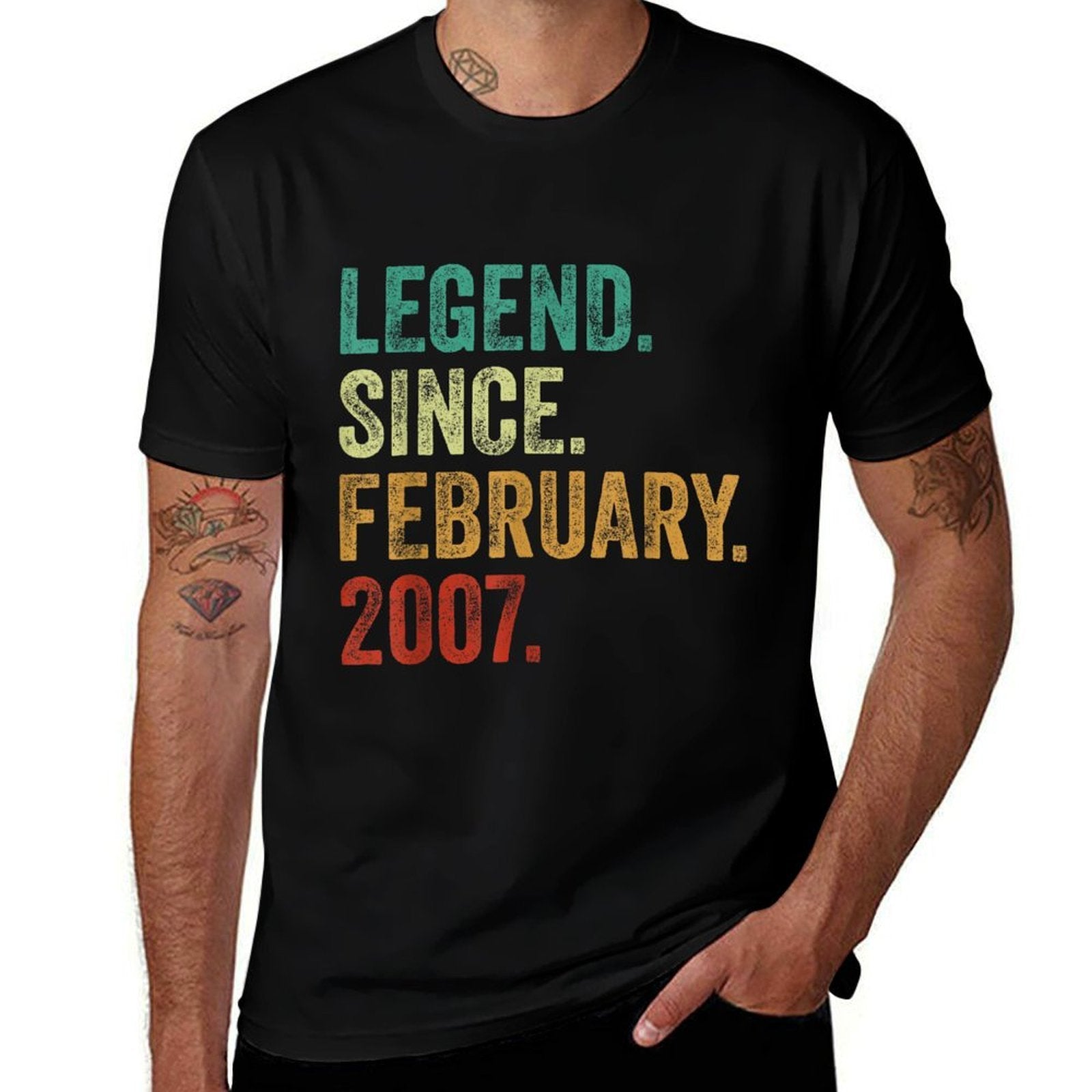 18 Years Old Legend Since February 2007 18th Birthday  Relaxed-fit T-Shirt