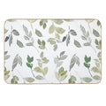 White Watercolor Leaves Pattern  Repositionable Bath Mat