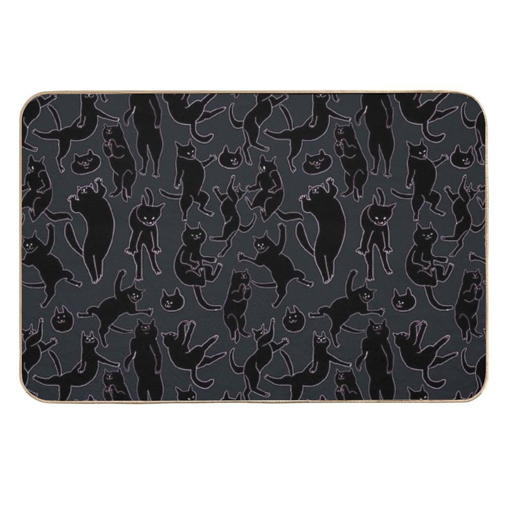 BLACK CATS  Slip-Resistant Bath Mat
