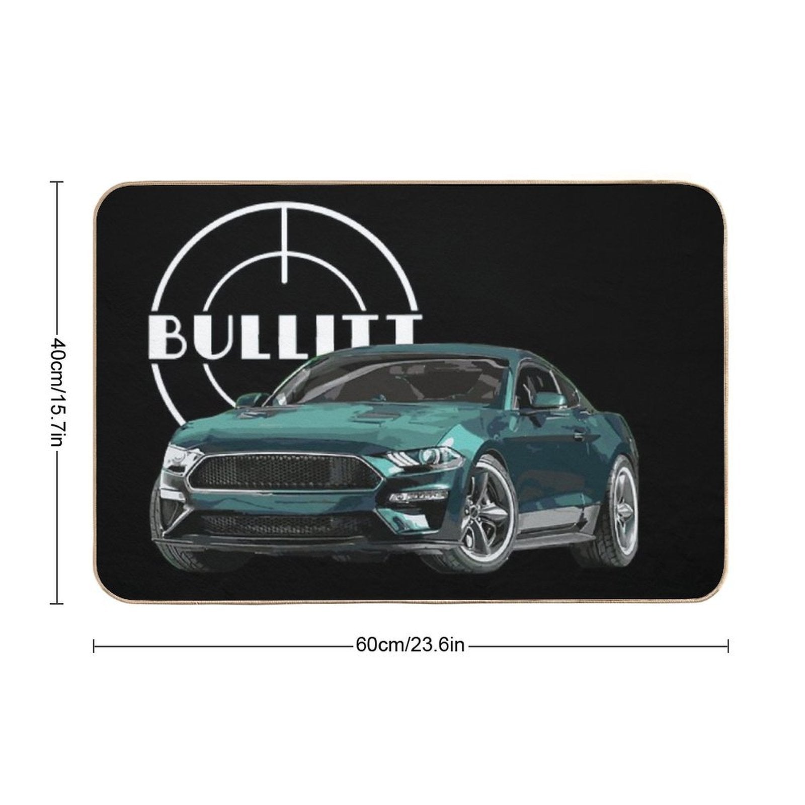 Bullitt Mustang GT 5.0L V8 Classic Steve Mcqueen Muscle Car  Easy To Clean Bath Mat