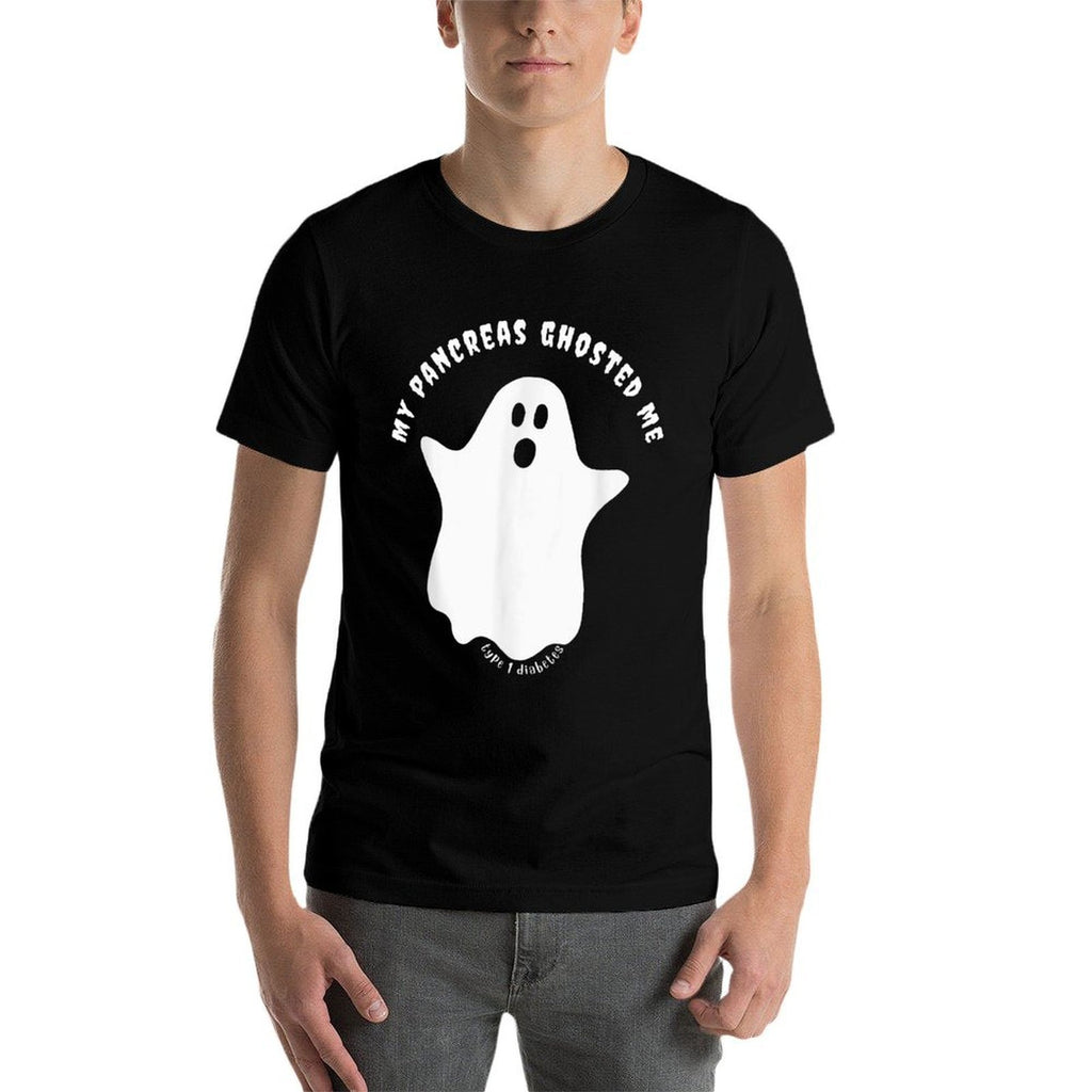Halloween My Pancreas Ghosted Me, Type 1 Diabetes  Rolled Sleeves T-Shirt
