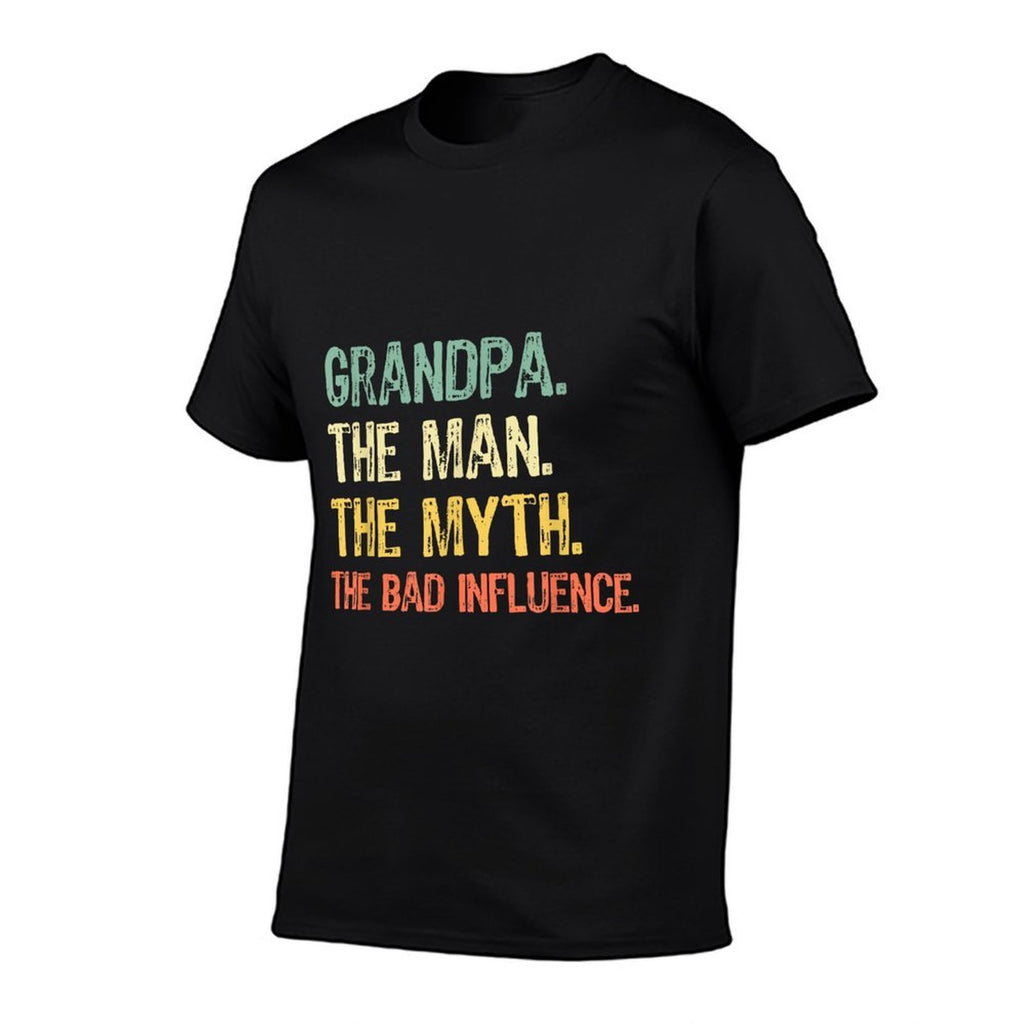 Grandpa The Man The Myth The Bad Influence Funny Retro  Eco-friendly Material T-Shirt