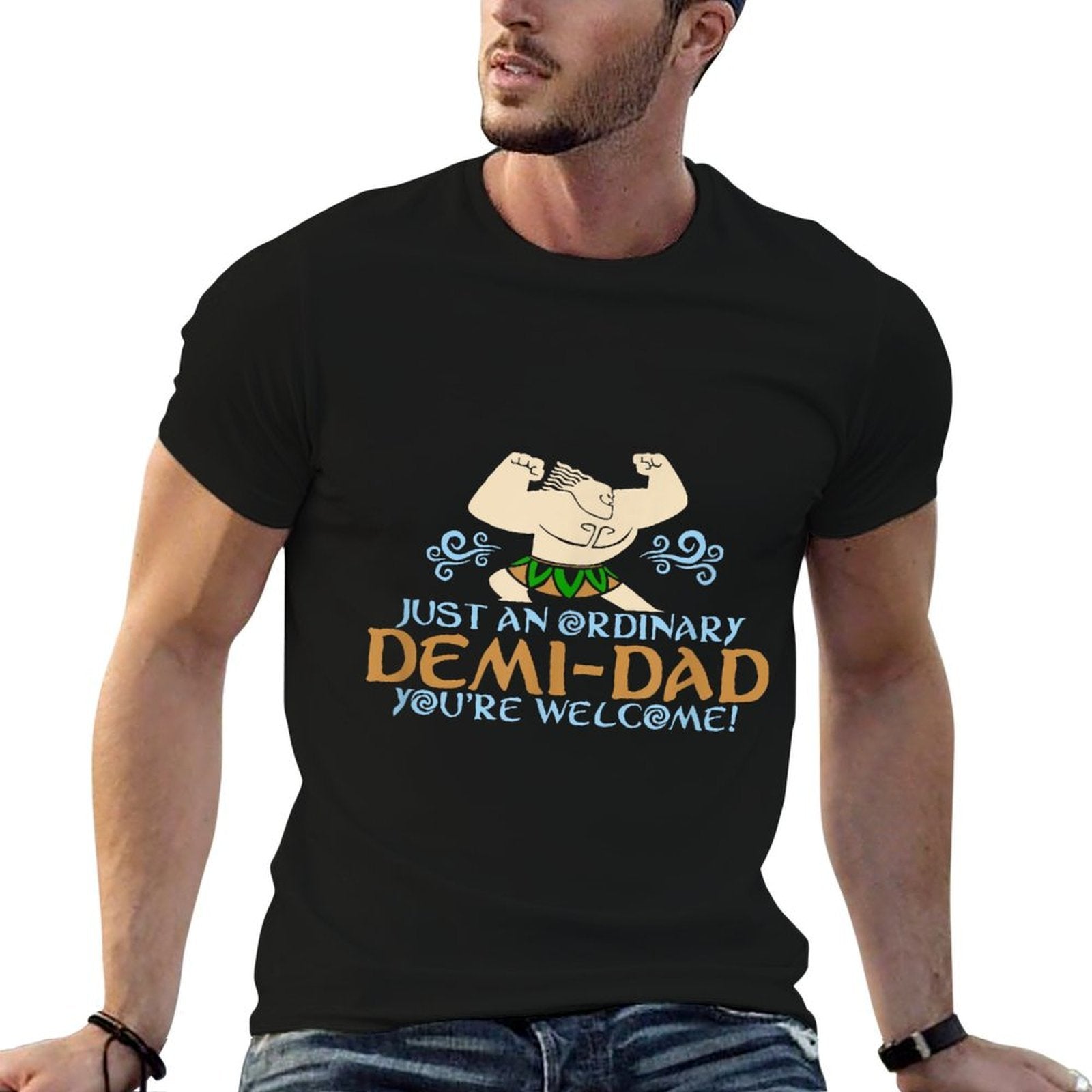 Just An Ordinary Demi-Dad You're Welcome! 3 Funny  Heathered Texture T-Shirt