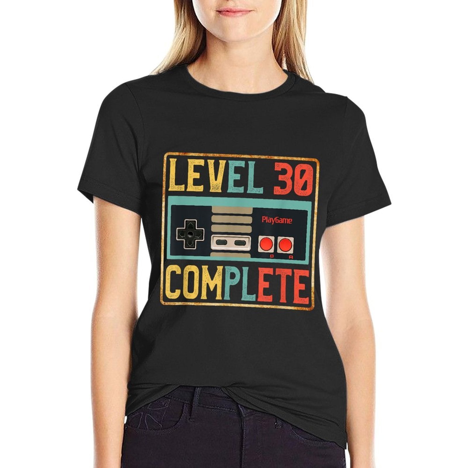 Level 30 Complete T Birthday 30th Video Games Lover  Wrinkle-resistant T-Shirt