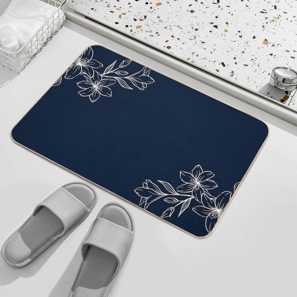 Flowers Plant Background  Dirt-Trapping Bath Mat