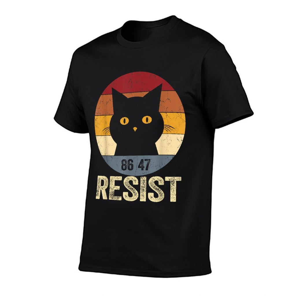 Resist Anti Trump Retro Resist Anti Trump Cat 86 47  Cotton T-Shirt