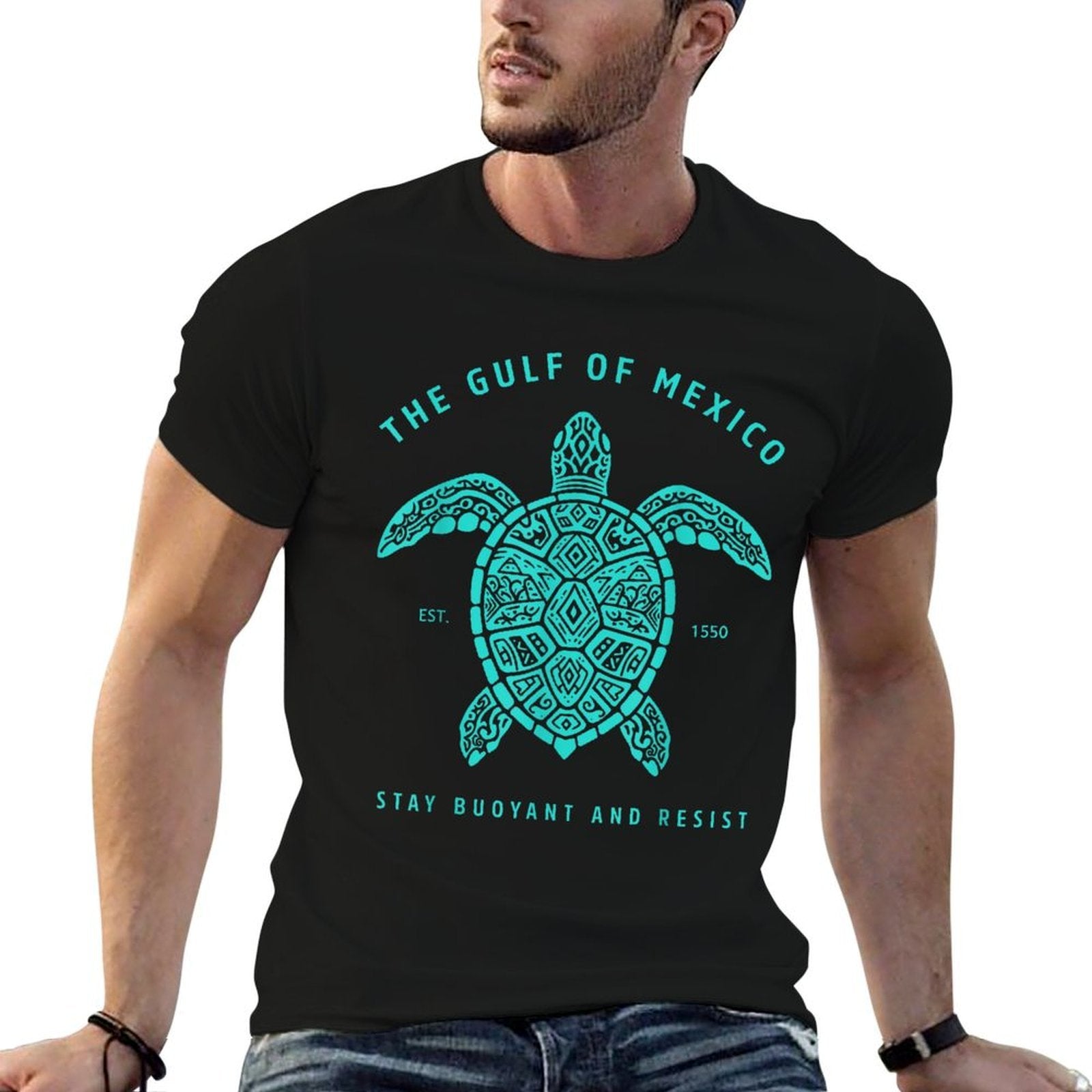 Sea Turtle Gulf Of Mexico Stay Buoyant And Resist  Fade-proof Color T-Shirt