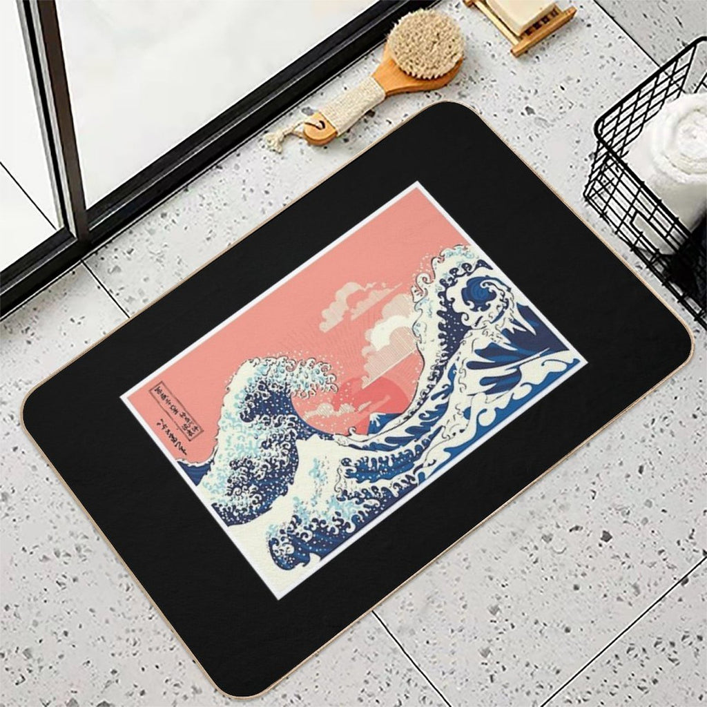 Great Wave of Kanagawa  Easy Maintenance Bath Mat