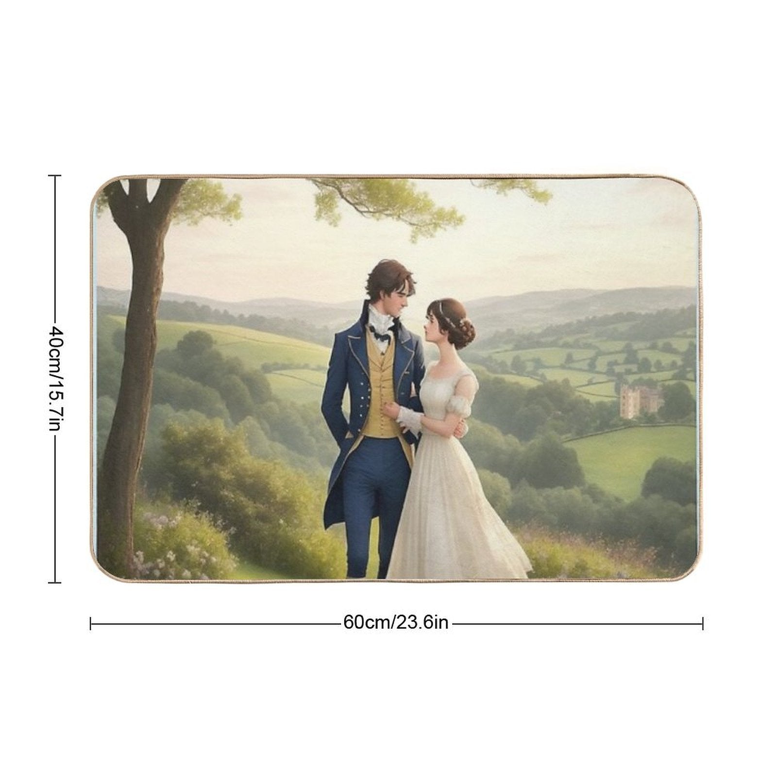 Mr Darcy And Elizabeth Bennett Pride And Prejudice Inspired Art  Rapid-Drying Bath Mat