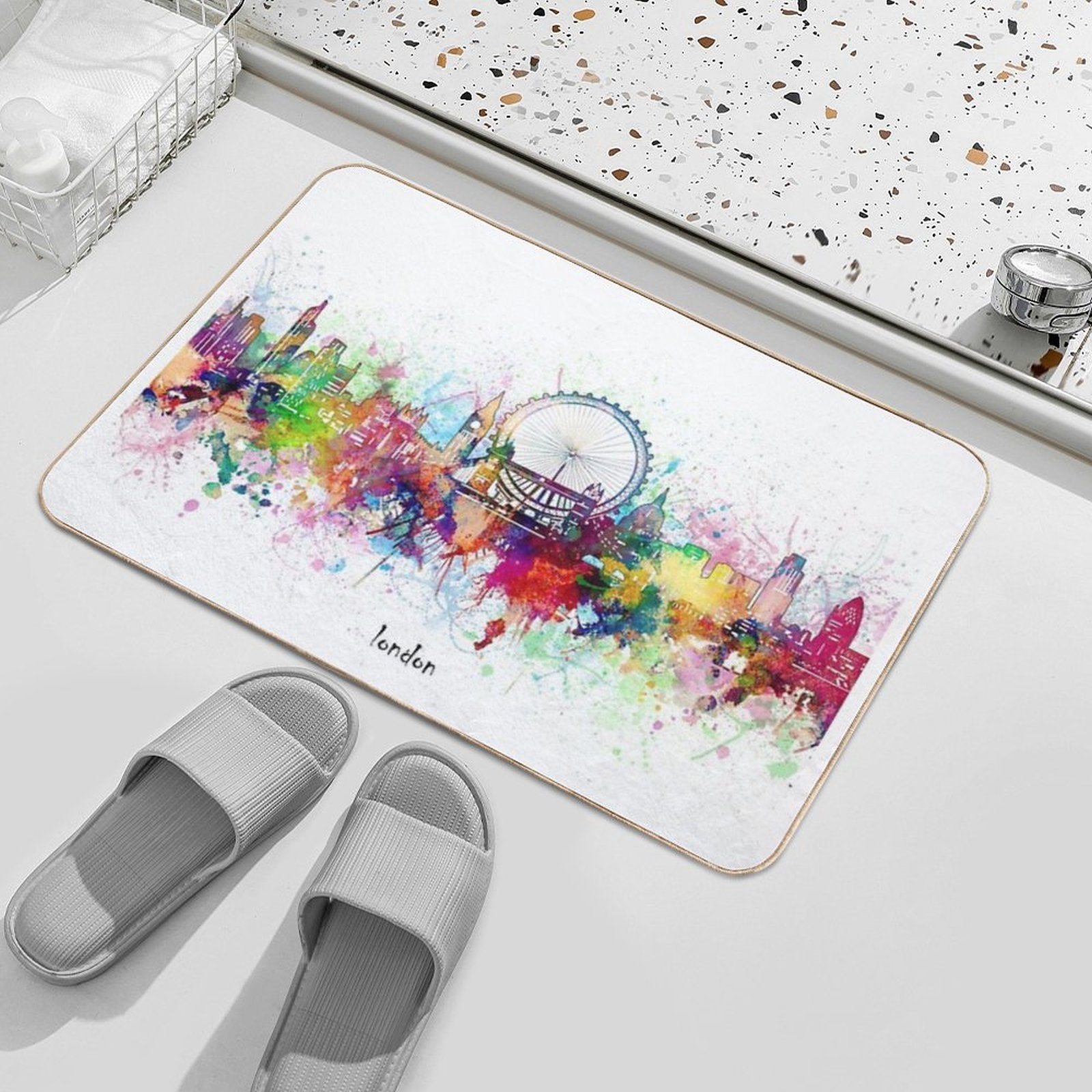 London Skyline  Anti-Trip Bath Mat