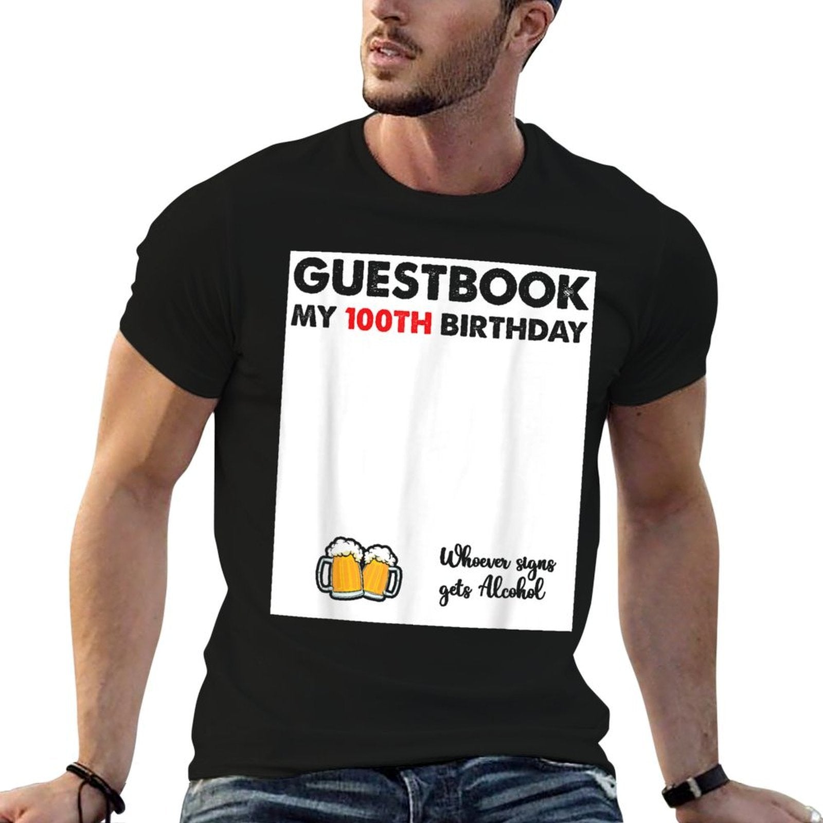 Guestbook Sign 100 Year Old - Funny 100th Birthday  Classic T-Shirt