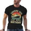 Kids Cruising Into My 10th Birthday Cruise 10 Year Old Bday Party  Durable T-Shirt