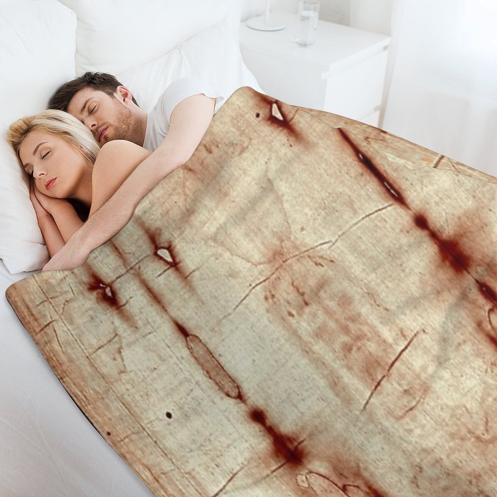 Easter  Holy Face Negatives of The Shroud of Turin Lightweight Throw Blanket