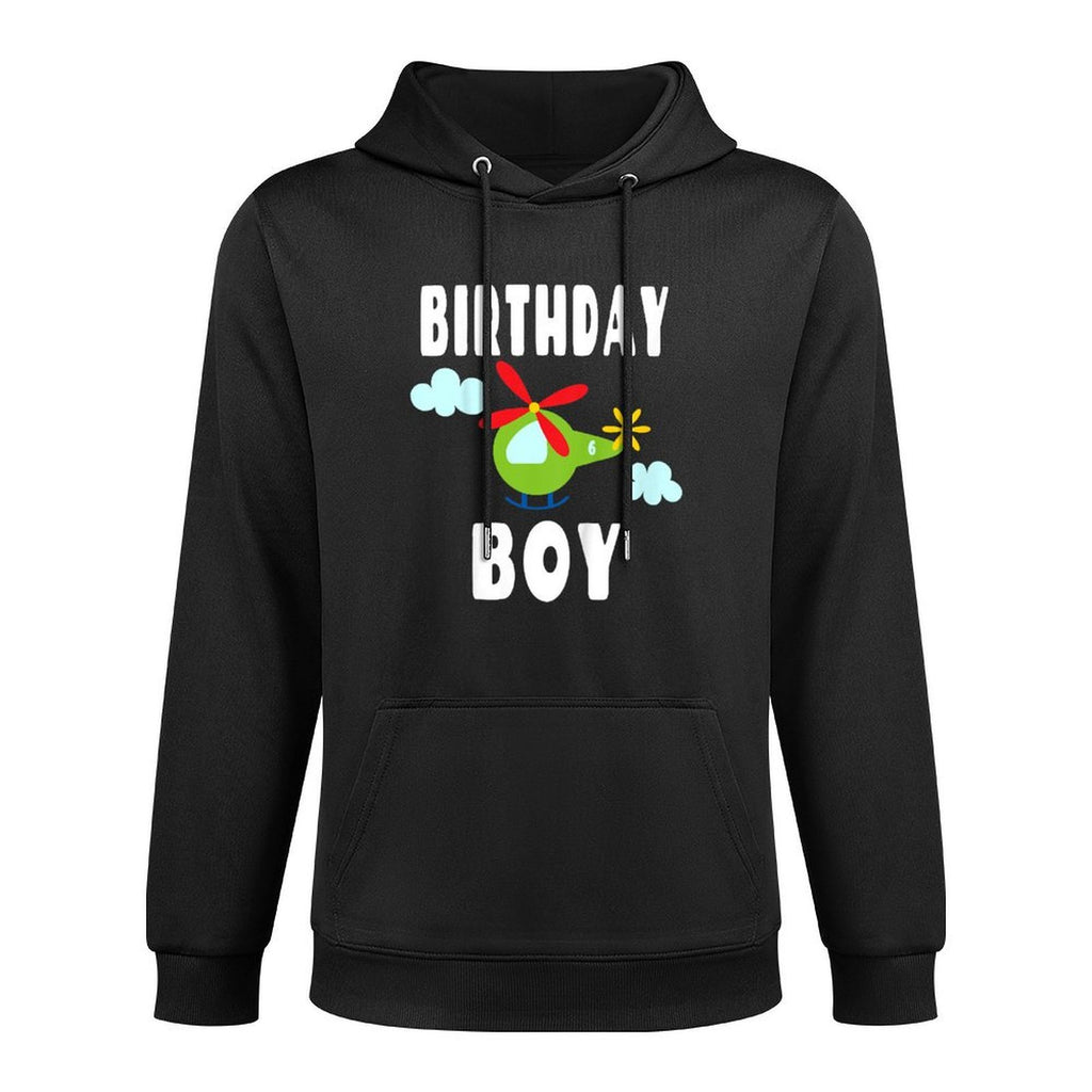 Kids Helicopter Birthday Party - Six Year Old - 6 On Tail Moisture-Wicking Hoodie