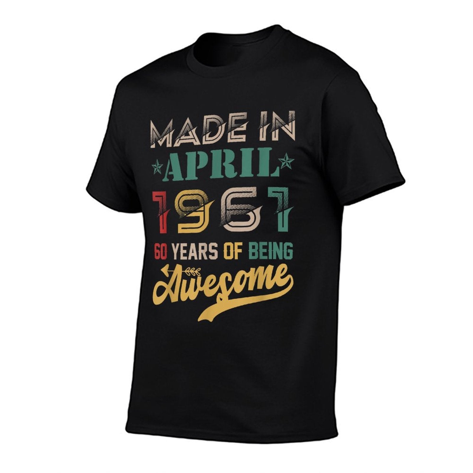 Vintage Retro Made In April 1961 60 Years Old 60th Birthday  Vintage-inspired T-Shirt
