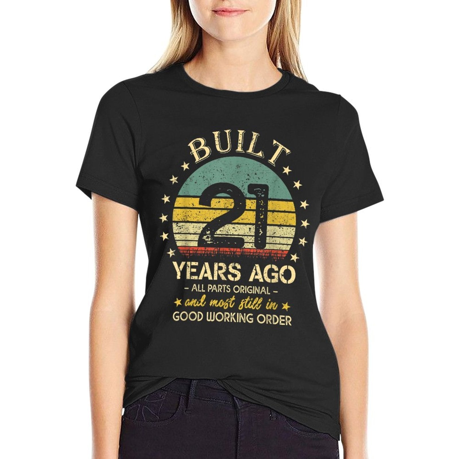 Built 21 Years Ago - All Parts Original Funny 21st Birthday  Cotton T-Shirt
