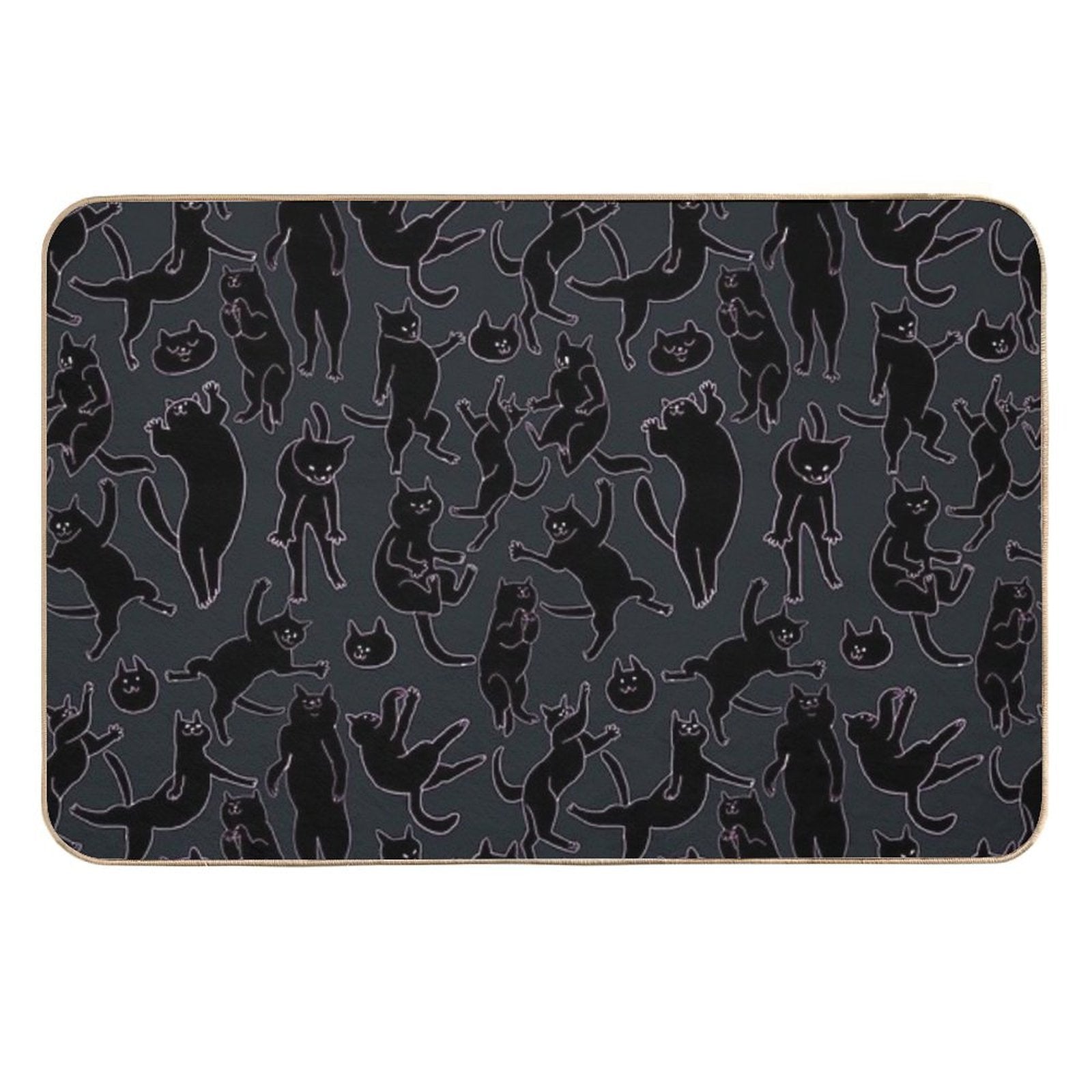 BLACK CATS  Slip-Resistant Bath Mat
