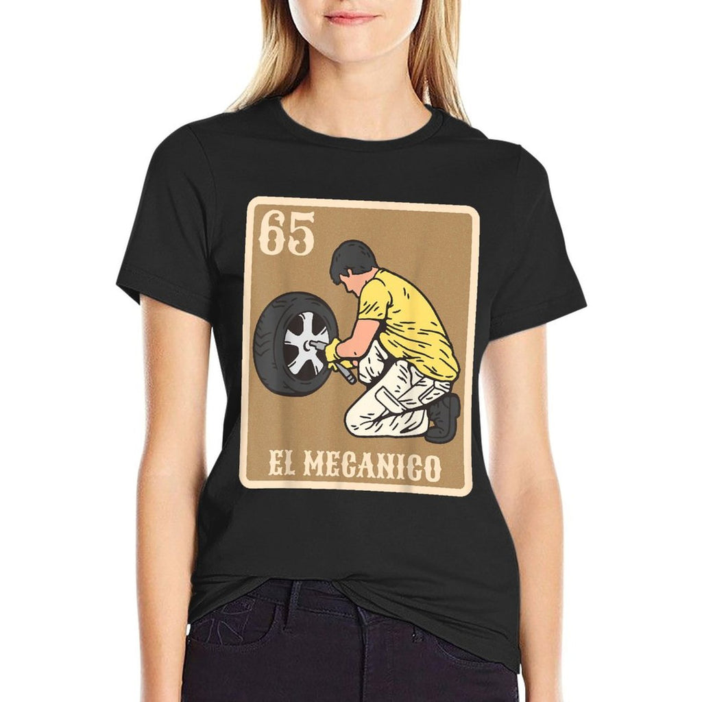 EL Mecanico Lottery Gift Spanish Bingo Card Game  Wrinkle-resistant T-Shirt