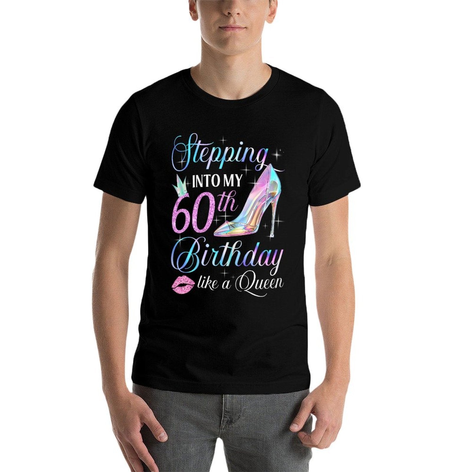 Stepping Into My 60th Birthday 60 Years Old Gifts Women  Oversized Silhouette T-Shirt