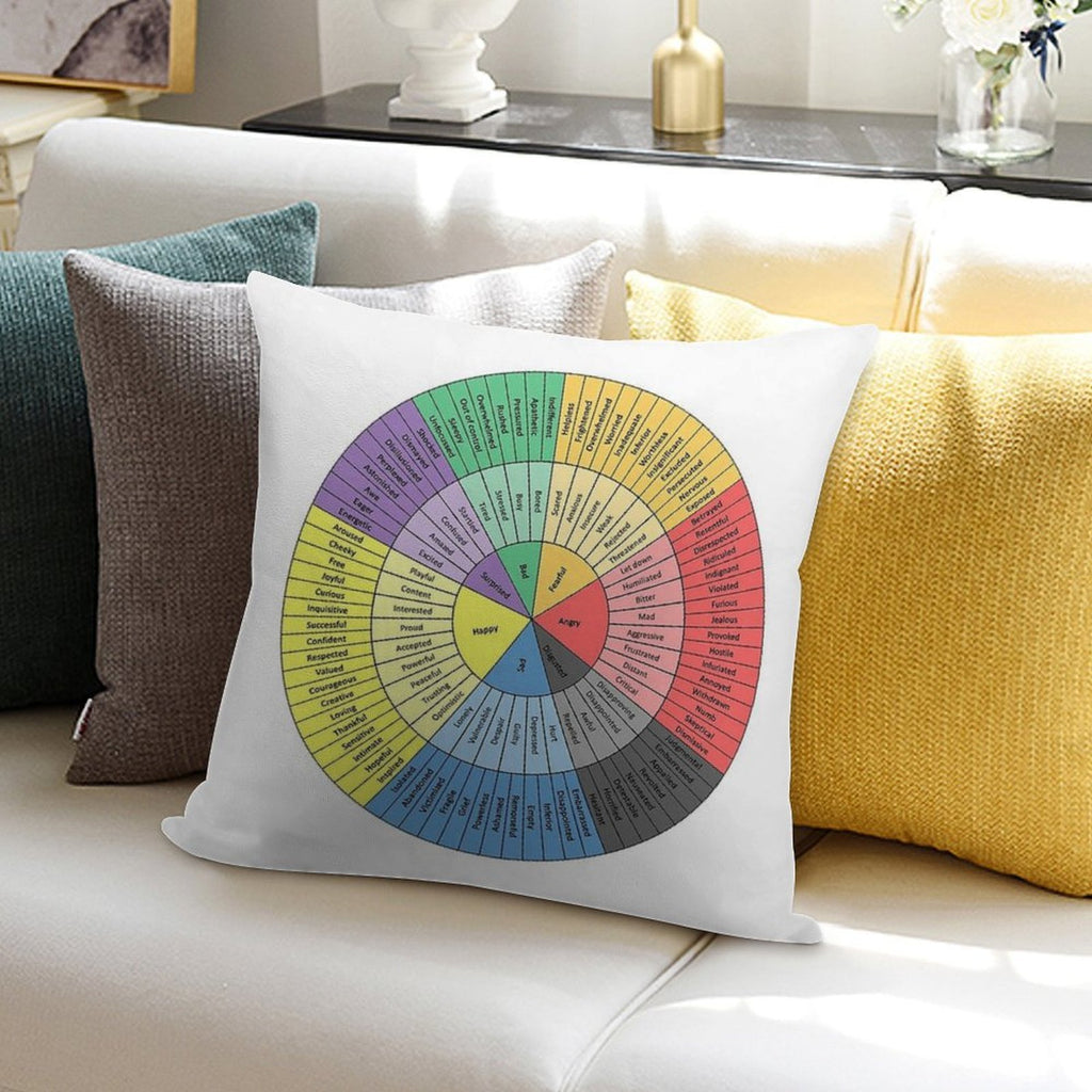 Wheels of Emotion Soft Shrink-Resistant Throw Pillow