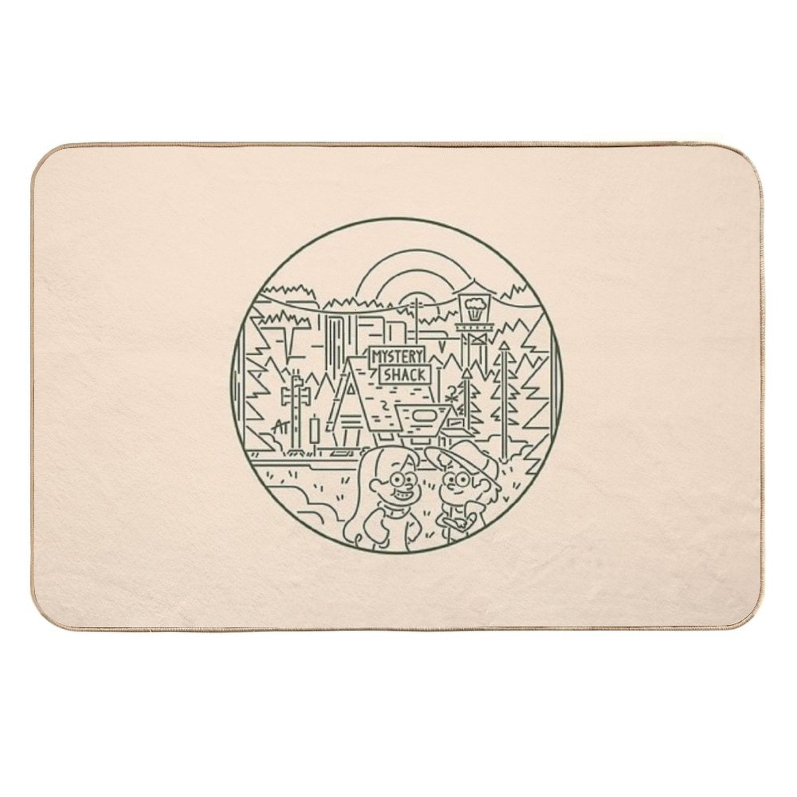 Gravity Falls Line Art  Toxin-Free Bath Mat