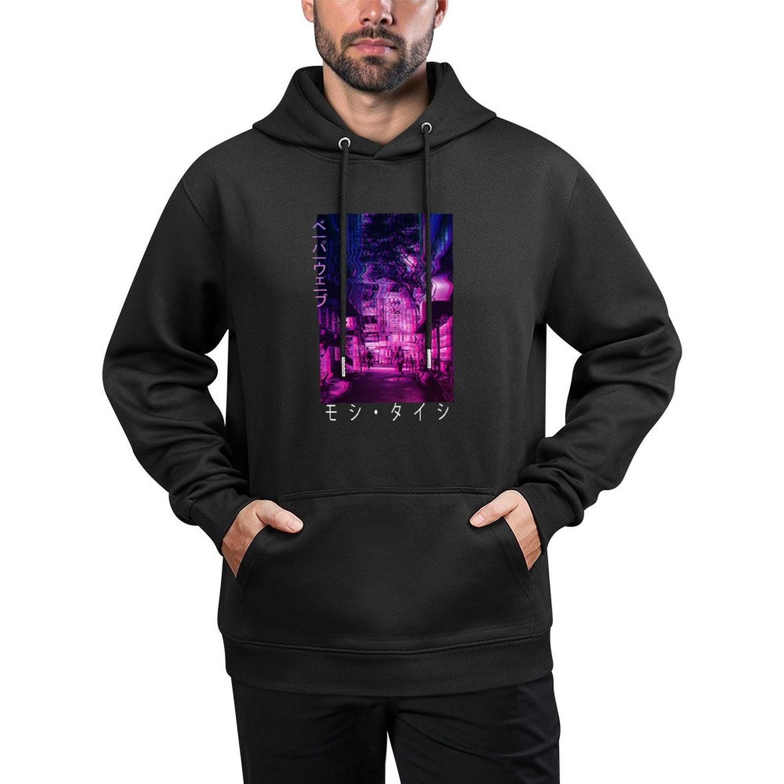Vaporwave Aesthetic Japan Style 80s 90s Tokyo Osaka Adjustable Hood Hoodie