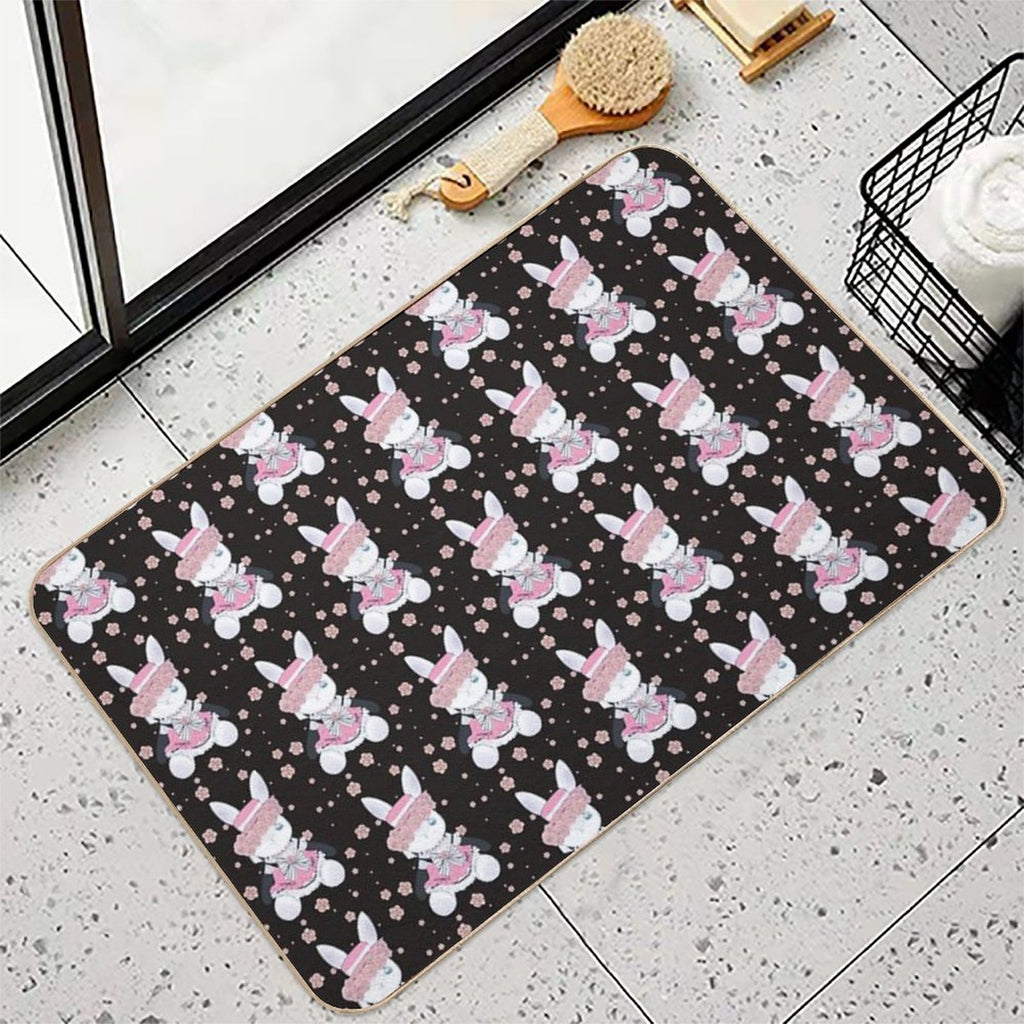 Rabbit (girl) Ciel (black)  Slip-Resistant Bath Mat