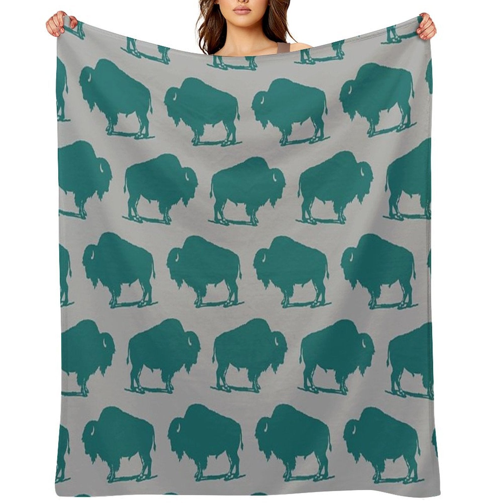 Buffalo Bison Pattern 226 Durable Throw Blanket