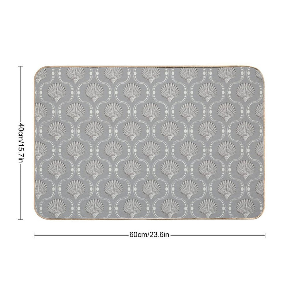 Scallops And Spots Neutral Mocha And Sepia Brown  Versatile Bath Mat