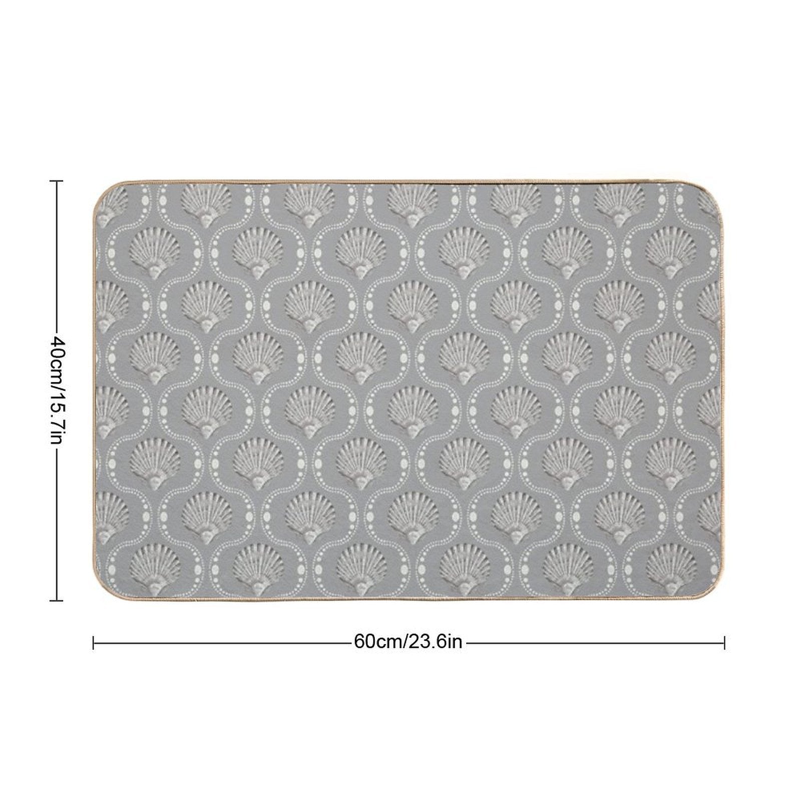 Scallops And Spots Neutral Mocha And Sepia Brown  Versatile Bath Mat