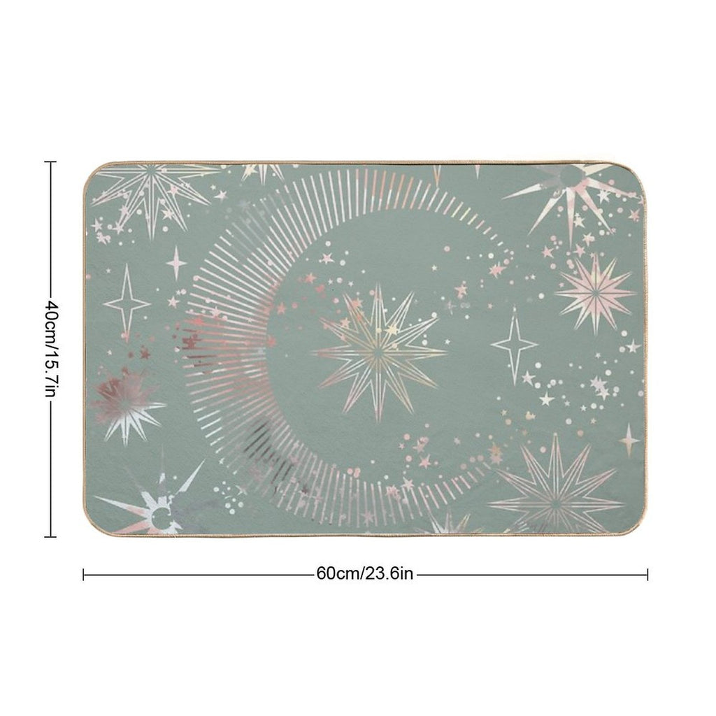 Mystic Green Moon  High-Traffic Bath Mat