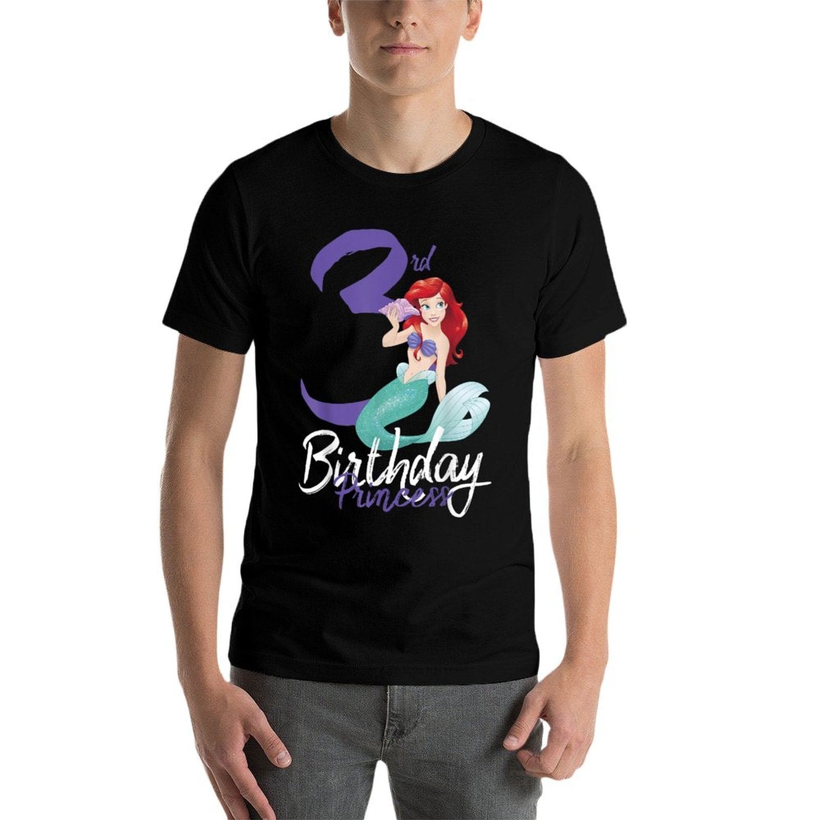 Disney The Little Mermaid Ariel 3rd Birthday Princess  Heathered Texture T-Shirt