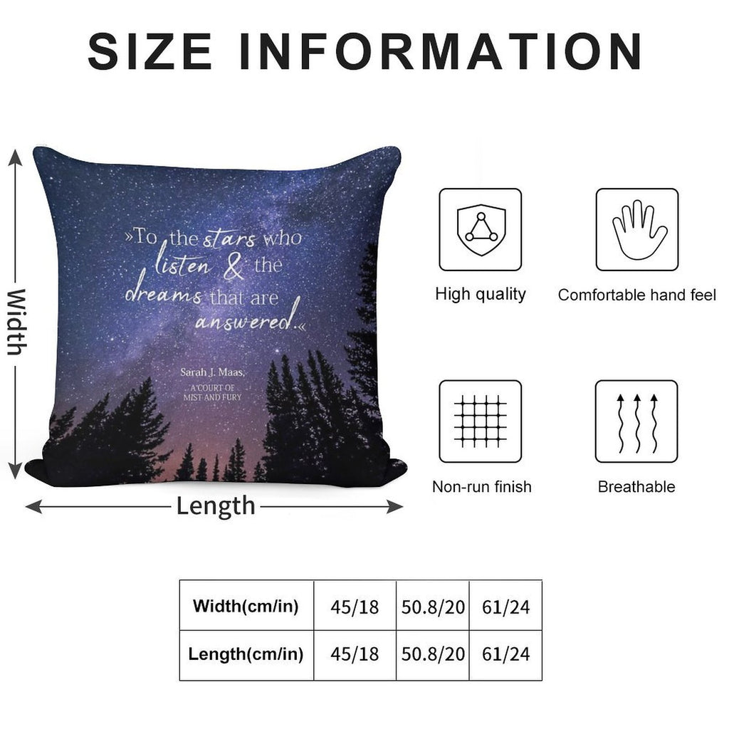To The Stars Who Listen And The Dreams That Are Answered Soft Anti-Pilling Throw Pillow
