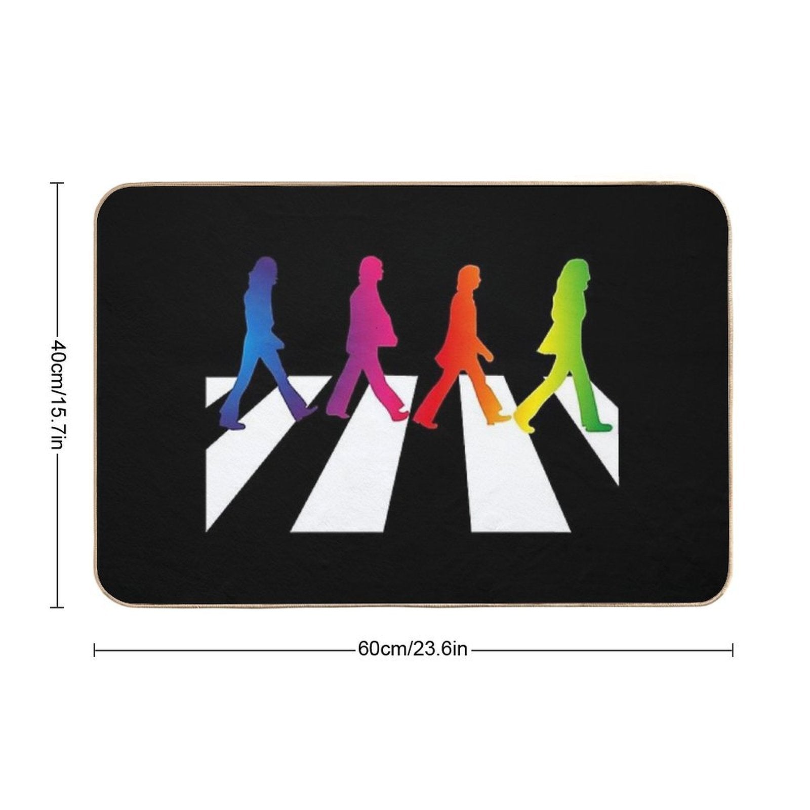 Rainbow Abbey Road Walking Streets  Non-Slip Bath Mat
