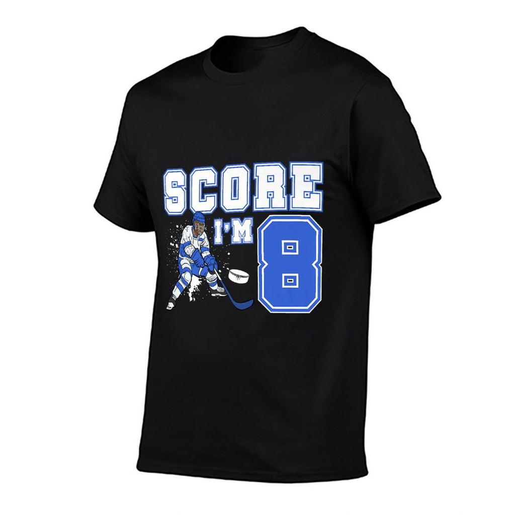 8th Ice Hockey Birthday Eight Year Old Ice Hockey Player Premium  Trendy Pattern T-Shirt